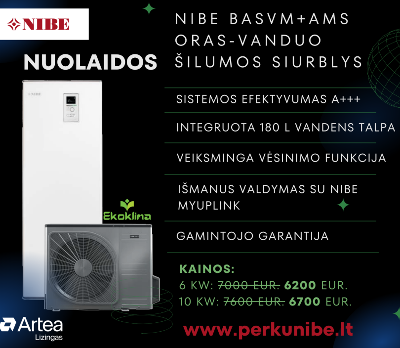 NIBE oras–vanduo šilumos siurbliams – GAMINTOJO NUOLAIDOS!